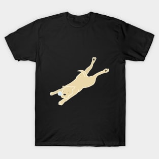 Lazy Dog Sploot, Creme T-Shirt